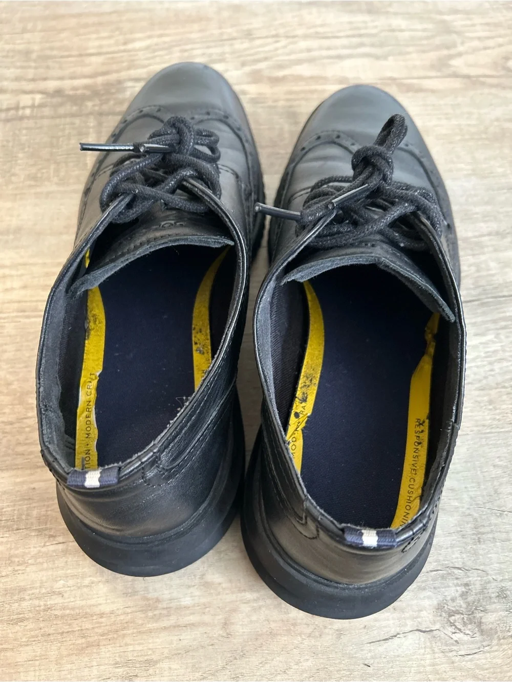 Cole Haan Men’s Black Leather Wingtip Oxford Shoes Size 9.5
